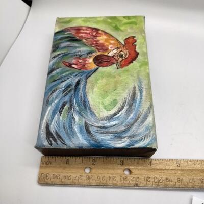 Lot 3 - Hand Painted Rooster on Canvas