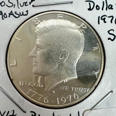 644  Rare 1644 Proof Kennedy Half Dollar w/Accented Hair/ 1969-D Kennedy Half Dollar/ 1976-S Proof Bicentennial 40% Silver