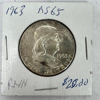 651  1963 Franklin Half Dollar MS-65 Grade