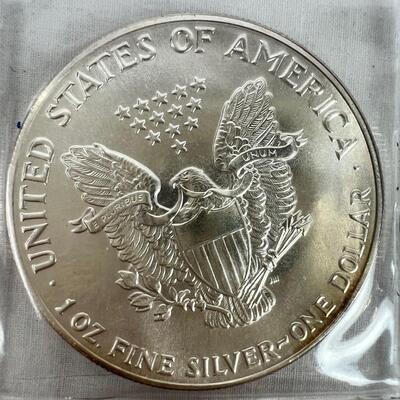 653  1986 Silver American Eagle/Walking Liberty One-Dollar 1oz Fine Silver Bullion Coin
