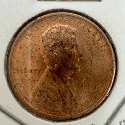 658  1909 Lincoln Wheat Penny MS-60 RCM275-C w/ Carbon Spot