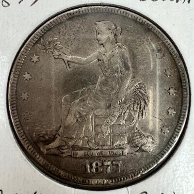 661  1877 Sitting Liberty Trade Dollar 4200 Grains .900 Fine Silver
