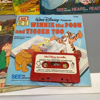 Vintage Lot of Walt Disney Read Along Story Books Records Cassette Tapes