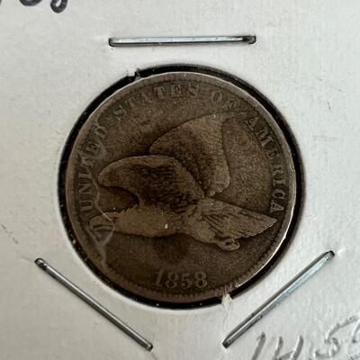 669  1864 Indian Head Cent Copper/Nickel G-4 Oak Wreath w/Shield & 1858 Small Letters Flying Eagle Cent F-12
