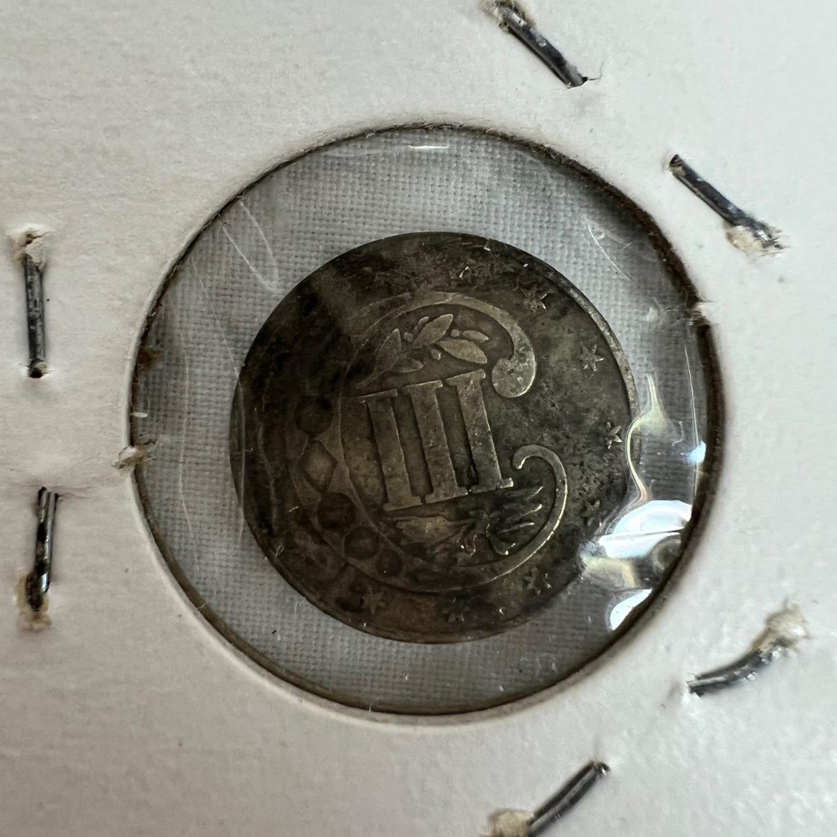 674 1854 3Cent U.S. Silver Coin VG & 1864 2Cent U.S. Coin VG8