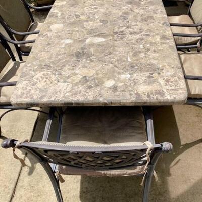 Slate Top Patio Table With Six Chairs