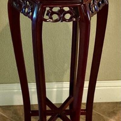 Asian Style Plant Stand With Inlay