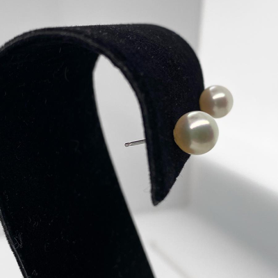 14K White Gold Pearl Post Earrings