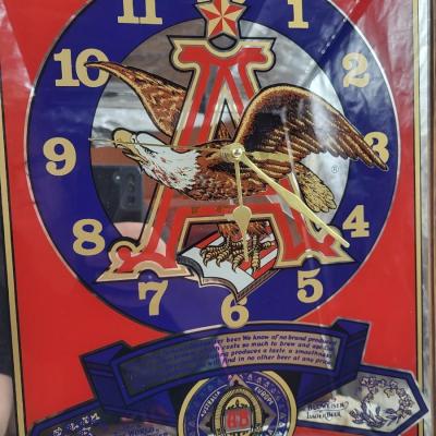 VINTAGE BUDWEISER MIRRORED CLOCK