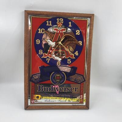 VINTAGE BUDWEISER MIRRORED CLOCK