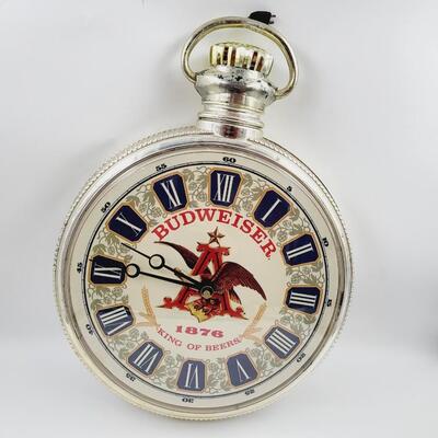 VINTAGE HANGING BUDWEISER 1876 COLLECTABLE CLOCK