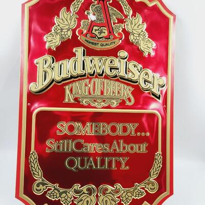 BUDWEISER METAL ADVERTISING WALL HANGING