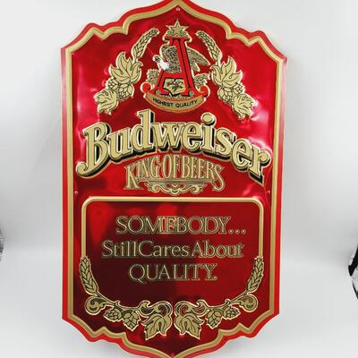BUDWEISER METAL ADVERTISING WALL HANGING