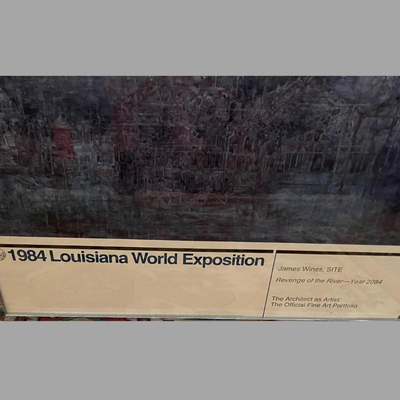 "Revenge of the River" Print by James Wines, Architect for the 1984 World's Fair Exposition in New Orleans, LA