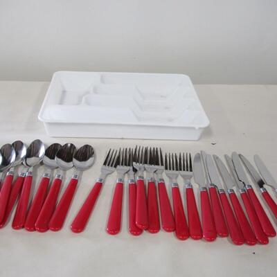 Cutlery Set - Red Handled