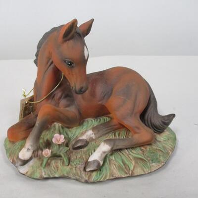 Vintage Masterpiece Porcelain Relaxing Brown Pony By Homco