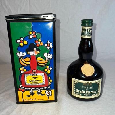 Grand Marnier 1990 Special Edition Art Tin / Unopened Bottle / France