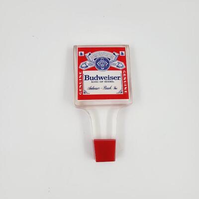 BUDWEISER CLEAR FLAT BEER TAP HANDLE
