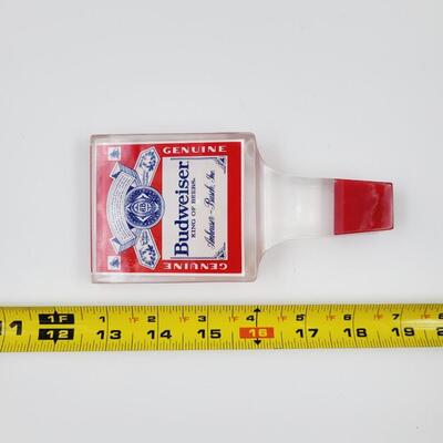 BUDWEISER CLEAR FLAT BEER TAP HANDLE