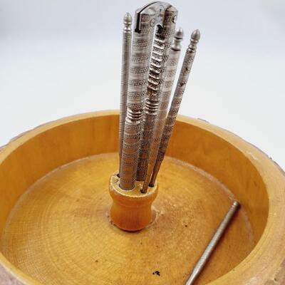 WALNUT BOWL AND NUT CRACKER SET
