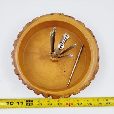 WALNUT BOWL AND NUT CRACKER SET