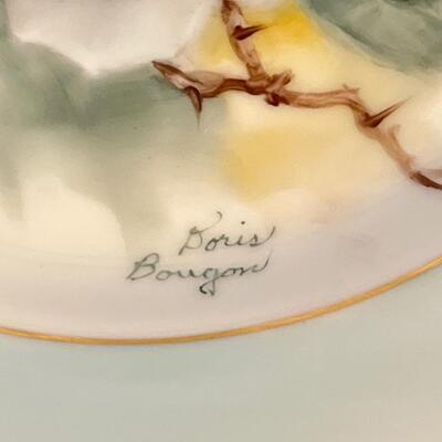 DORIS BOUGON ~ Set of Four (4) Plates On Metal Wall Hanger
