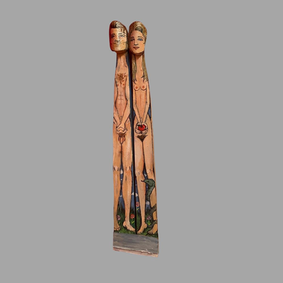 Al Benkin Erotic Wood Adam and Eve Piece - 23"