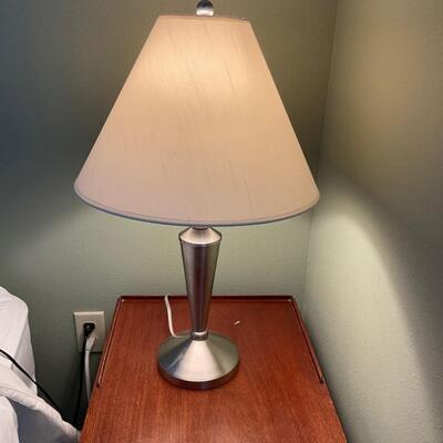 2 small silver table lamps