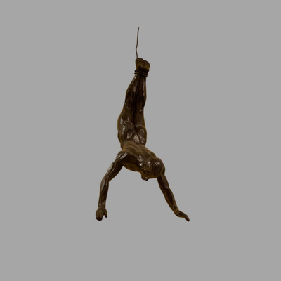 Cappetelli Sculptures - Two Bronze Bungee Jumping Men Hanging from a Wire - 13"