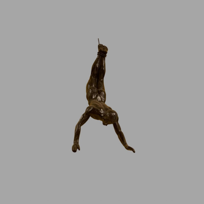 Cappetelli Sculptures - Two Bronze Bungee Jumping Men Hanging from a Wire - 13"