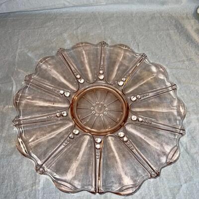 Beautiful Colored Glass Tray/Platter - Vintage
