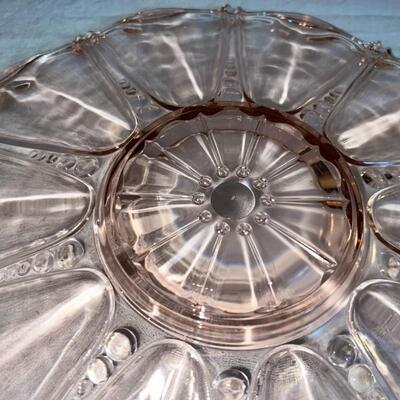 Beautiful Colored Glass Tray/Platter - Vintage