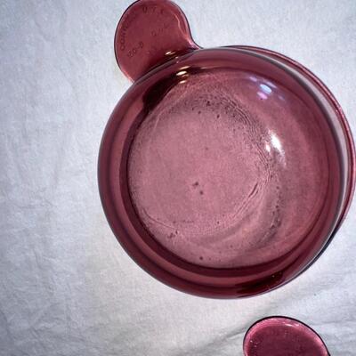 Corningware Cranberry Colored Dishes - Vintage