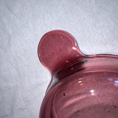 Corningware Cranberry Colored Dishes - Vintage