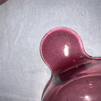 Corningware Cranberry Colored Dishes - Vintage