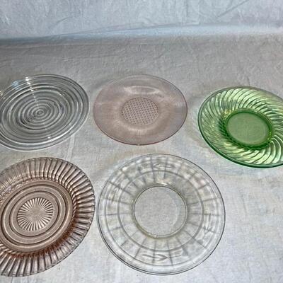 Textured/Colored Glass Plates - Vintage