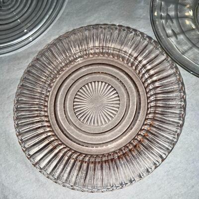 Textured/Colored Glass Plates - Vintage