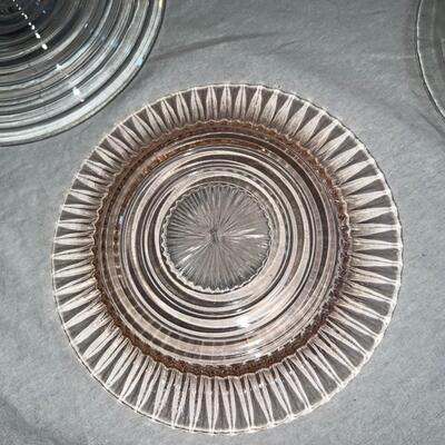 Textured/Colored Glass Plates - Vintage