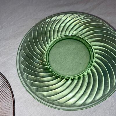 Textured/Colored Glass Plates - Vintage