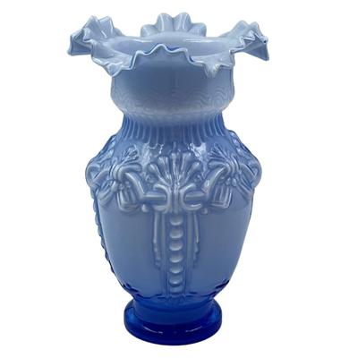 Blue Milk Glass Vase