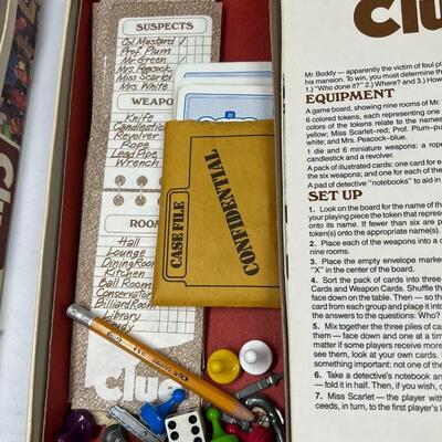 Retro Parker Brother Clue Classic Detective Game