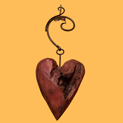 Original Heart and Metal Sculpture by Kelly Guidry - 31"