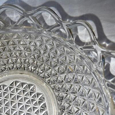 Textured Large Glass Bowl Vintage