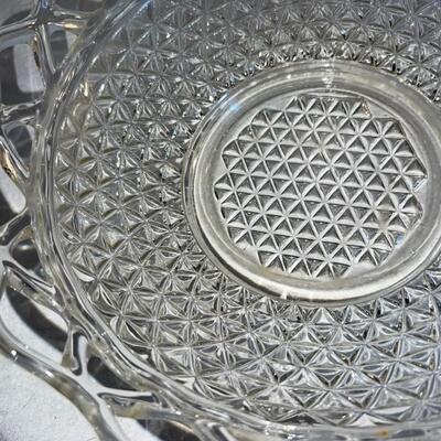 Textured Large Glass Bowl Vintage