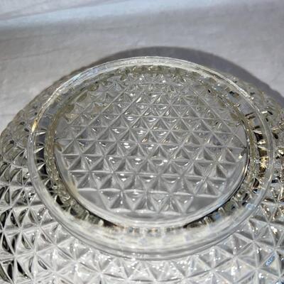Textured Large Glass Bowl Vintage