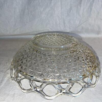 Textured Large Glass Bowl Vintage