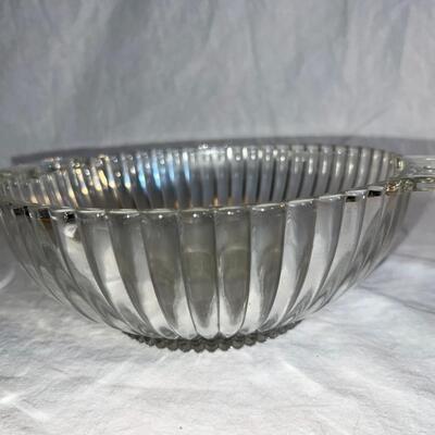 Vintage Large Glass Bowl Textured