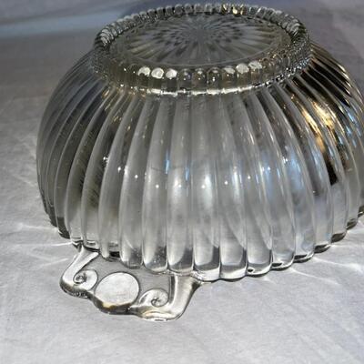 Vintage Large Glass Bowl Textured