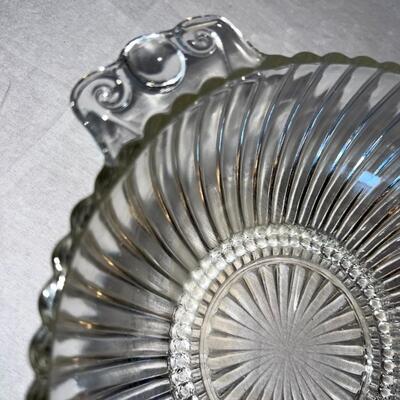 Vintage Large Glass Bowl Textured