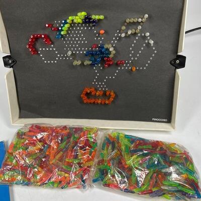 Vintage Original Lite Brite Set Kids Color Peg Art